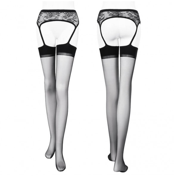 FEE ET MOI - Lace Strappy One-Piece Stockings (Black) FEE ET MOI - Lace Strappy One-Piece Stockings (Black)